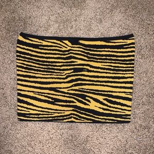 Zebra strapless crop top